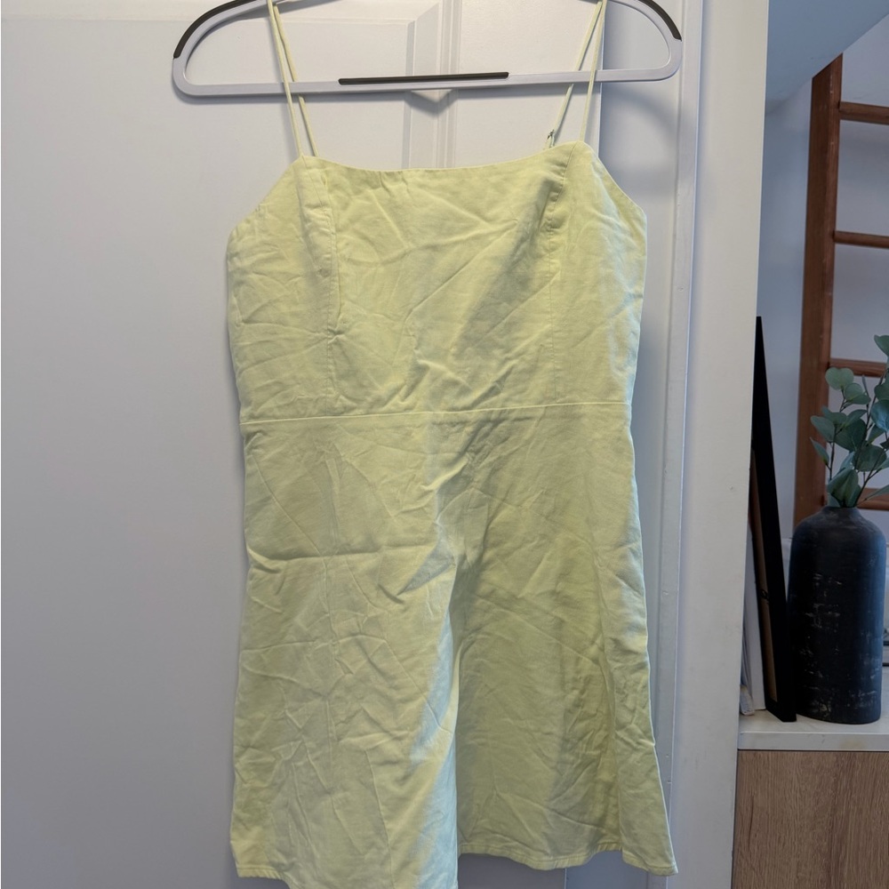 Light Yellow / green Spaghetti Strap mini Dress